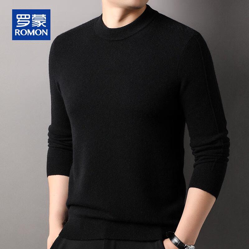 ROMON Men's 100% Pure Cashmere Round Neck Pullover Sweater