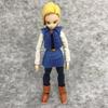 Dragon Ball Z Super Saiyan Future Trunks Android 18 Jointed Action Figure with Interchangeable Faces Accessories Model Toy Gift