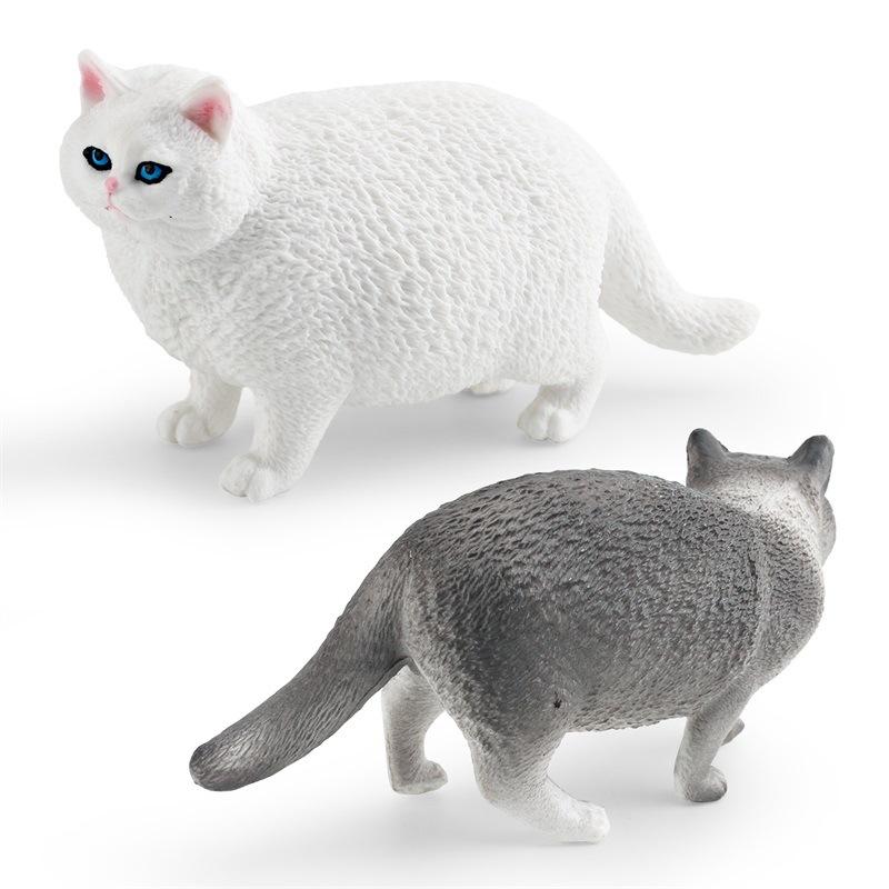 Export Simulation Shorthair Persian Cat Hairless Cat Model Children'S Cognition Pet Cat Desktop Static Ornament