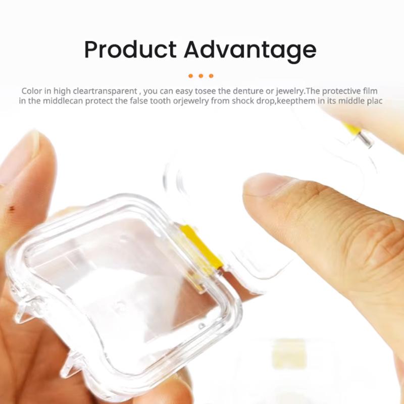Denture Storage Box With Film Dental Crown And Bridges No Slots Available Tooth Box Plastic Transparent Dentistry Membrane Box