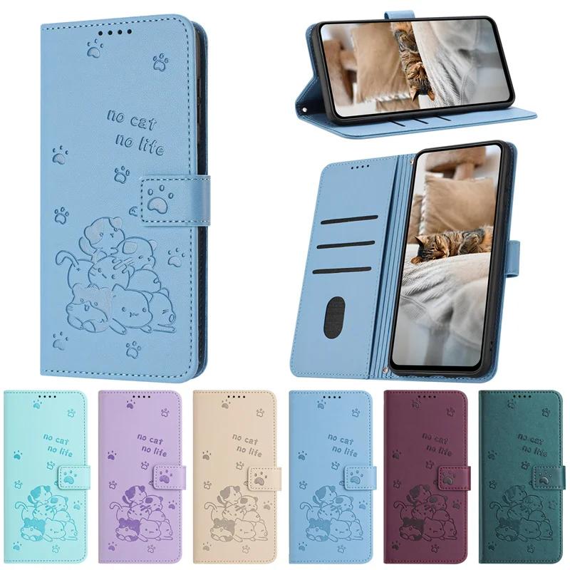 Etui For Samsung XCover 7 3D Cat Pattern Wallet Case Samsung Galaxy XCover6 Pro 5 4S M35 M55 M15 C55 M14 M54 Leather Phone Funda