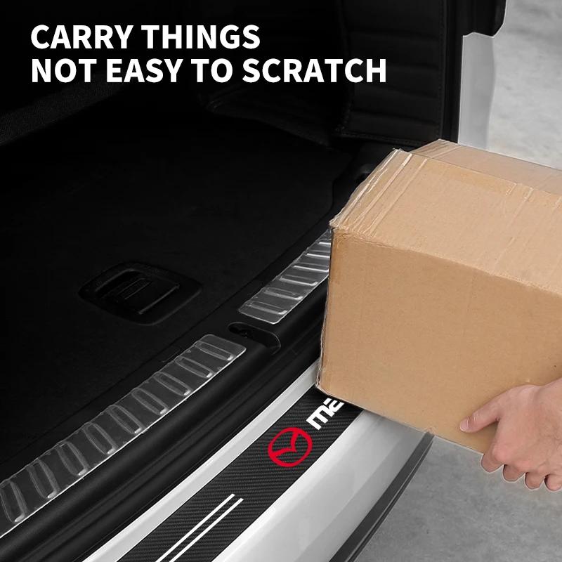 Carbon Fiber Car Rear Trunk Bumper Protector Sticker for Mazda CX5 CX-5 CX 5 P  Auto Trunk Door Sill Guard Plate Anti-Scratch Decal