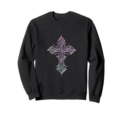 Emo Goth Cross Minimal Gothic Symbol Alt Y2K Sweatshirt