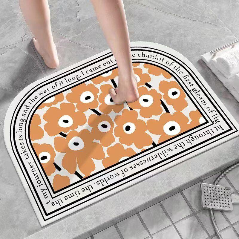 Bathroom Diatom Mud Mat Toilet, Entrance Door, Toilet Cartoon Non-slip Foot Pad Cushion