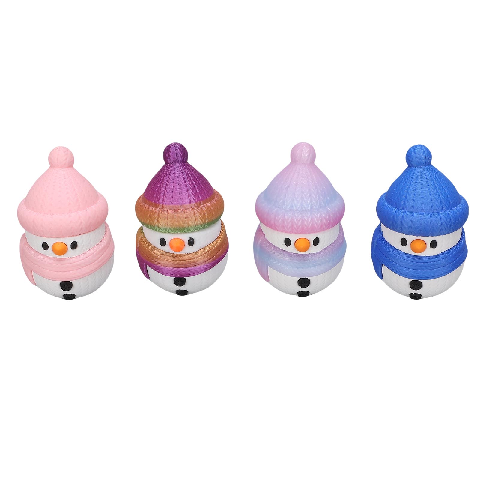 

4 Pcs 3D Printing Xmas Snowman Decoration Cute Snowman Figurines Home Oranments 2.76 Inch