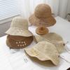 Summer Hats For Women Rope Bow Sun Hat Female Folding Sunshade Fisherman Cap Female Beach Accessories Seaside Sunscreen Sunhat