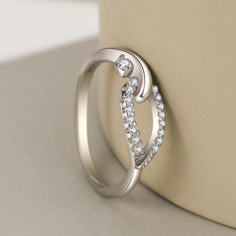 Tancise Classic 925 Sterling Silver Zircon Ring Ladies Jewelry Promesse de mariage Cadeau de fête