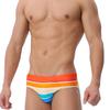 European and American Men's Triangle Swim Trunks with Multi-Color Stripes Fashion Beach and Hot Spring Bathing Trunks Ideal for Vacation