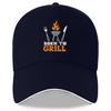 Born To Grill BBQ Graphic Baseball Cap Polyester Adjustable Casual Hat for Grilling Enthusiasts
