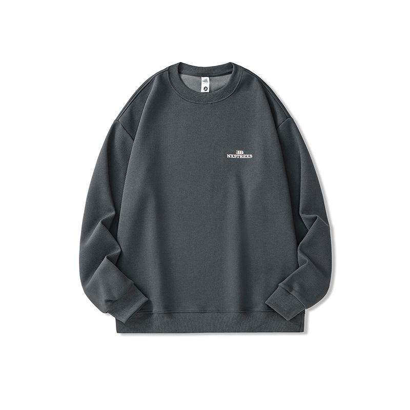 

Осенний вышитый свитер мужской американский повседневный модный бренд с длинными рукавами свободная круглая горловина внутренняя нижняя рубашка 4XL