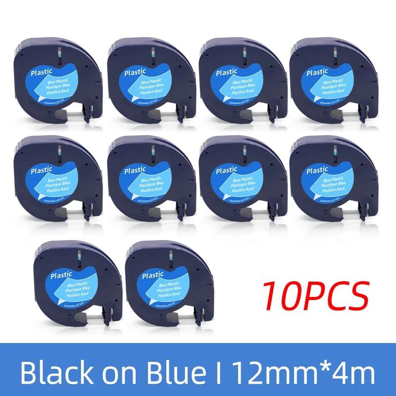 10pk 91330 LT Fita de etiqueta compatível com Dymo Letratag Ribbon 91331 para LT-100H LT-100T Dymo Impressora de etiquetas adesivas Lm920 Fita 12mm