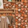 Gemalte mehrfarbige Blumen DIY Schlafzimmer Wohnzimmer Hintergrund verschönern dekorative Tapete Tapete