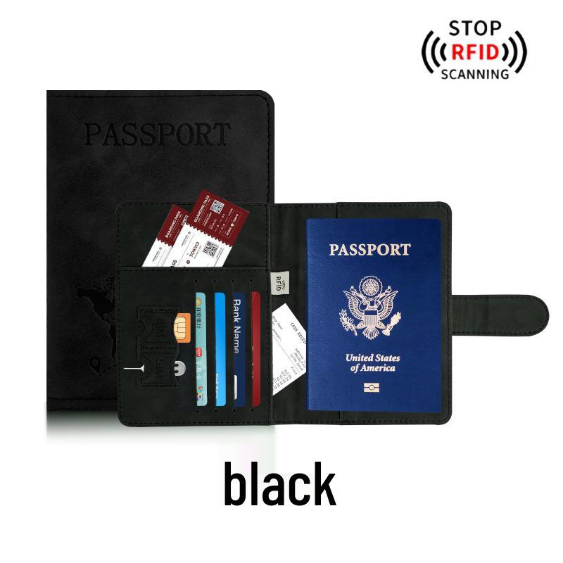 

In Stock: PU Leather RFID Multifunctional Passport Holder & Document Cover