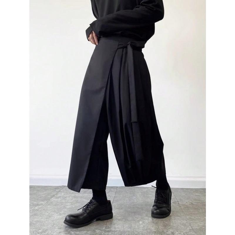 

Мужские брюки-самураи весенне-осеннего дизайна, кюлоты, прямые, широкие, брюки для кендо 3 XXL чёрный