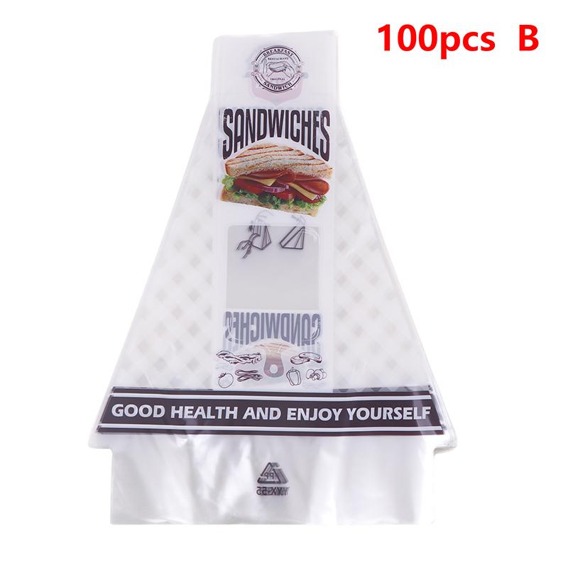 

100Pcs Sandwich Wrappers Special Disposable Easy To Tear Transparent Triangle Cake Baking Food Plastic Wrap Bread Packaging Bag