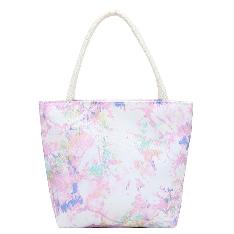 

Flow handbag 2025 new bento bag lunch box bag carry-on bag women s small bag mini canvas bag fashion рожевий