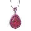 Jewelry Copper Bottom Gold-Plated Simulation Red Corundum Large Water Drop Black Gold Pendant Necklace Main Stone 18 * 25