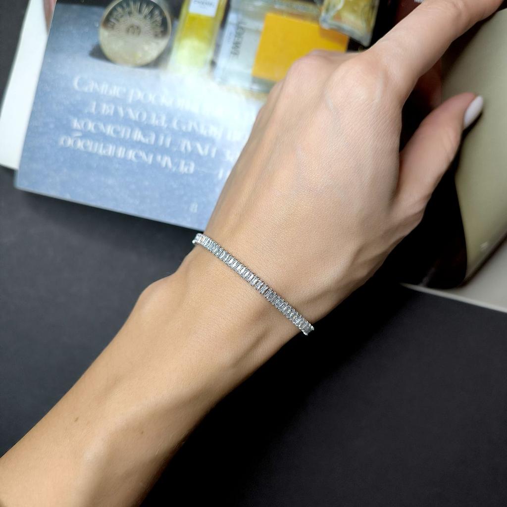 Серебряный браслет с фианитами, вес изделия 4,78 гр (2175032)