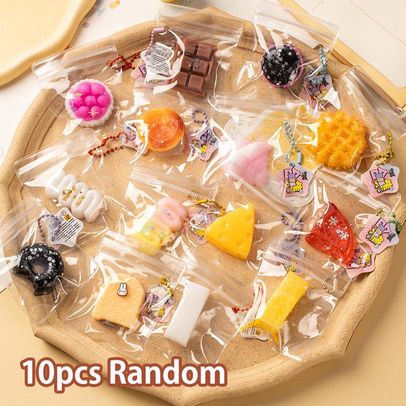 Donut Taba Squishy Bread Food Mochi Squishy Squeeze Stress Relief Toy Sensory Aiti-stress Sticky Squish Keychain Bag Pendant
