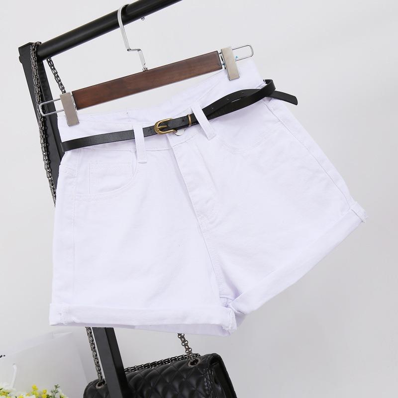 Summer High-waisted Denim Shorts for Women with Loose Hems, Wide Legs and Raw Edges
