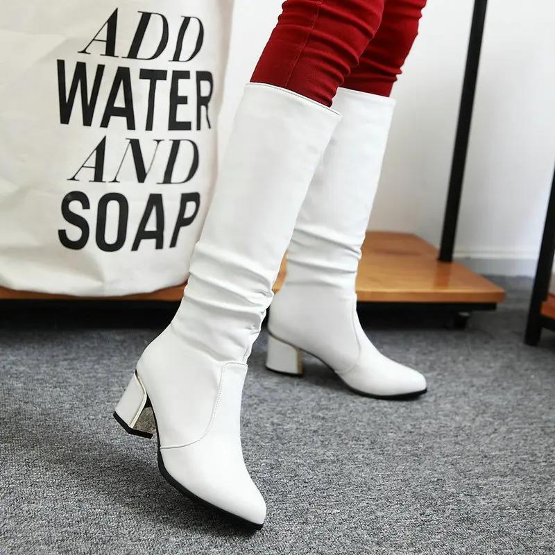 Fashion 2024 Winter Platform Women Long Boot Fashion Thick Sole Flats Heels Round Toe Knee High Boot Knight Boot Warm Shoes
