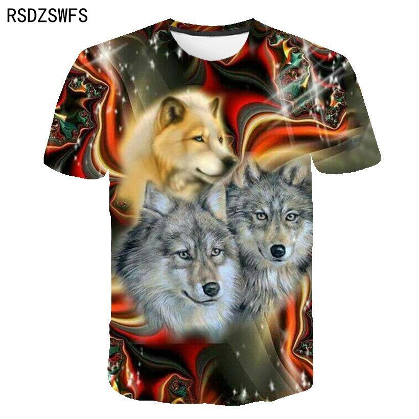 

Мужская одежда, новинка 2021 года, крутая футболка с 3D принтом Harajuku Wolf, мужские/женские летние топы с короткими рукавами, футболки, модная футболка с животными, хит продаж 6XL
