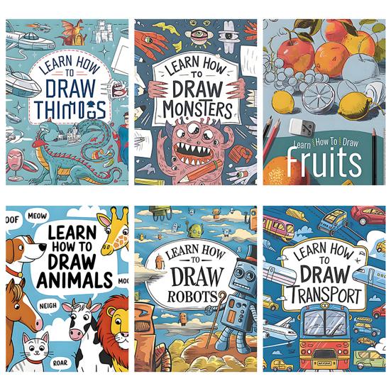 Pädagogisches Zeichenbuch Künstlerisches Lernbuch Malbuch Lerne Zeichnen Schritt-für-Schritt-Anleitung für Kinder Zeichenanfänger
