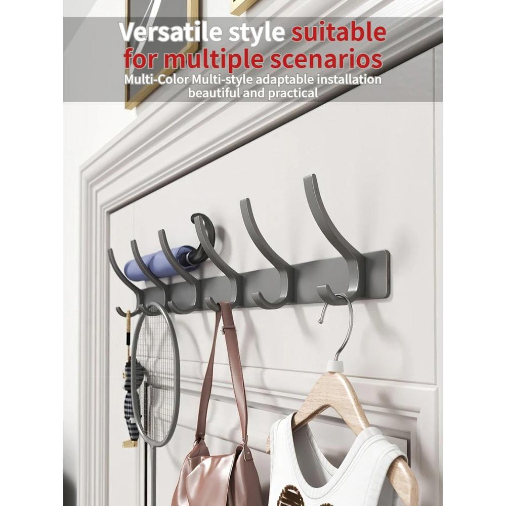 No Drill Door Behind Hook Storage Wall Hanging Clothes Hanger Coat Hook Punch-Free Hanger Bedroom Organizer Storage Kitchen