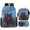 Kinder Cartoon-Charakter Rucksack-Set Schule Oxford-Stoff Atmungsaktiv Leicht Mit Gepolsterten Trägern