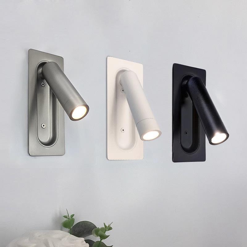 Modern Simple Recessed Bedside Wall Lamp Reading Lamp Adjustable Angle Corridor Bedroom Entrance Interior Lighting Decoration