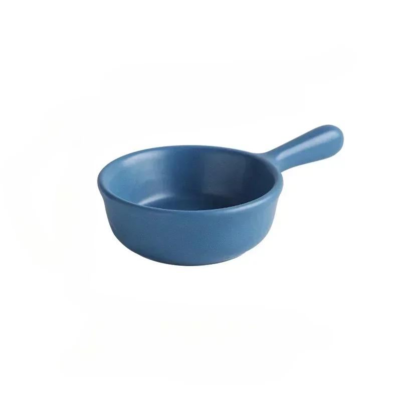 Creative Mini Ceramic Discretionary Dish Japanese Tableware Seasoning Dish Handle Dish Soy Sauce and Vinegar Sushi Dipping Plate