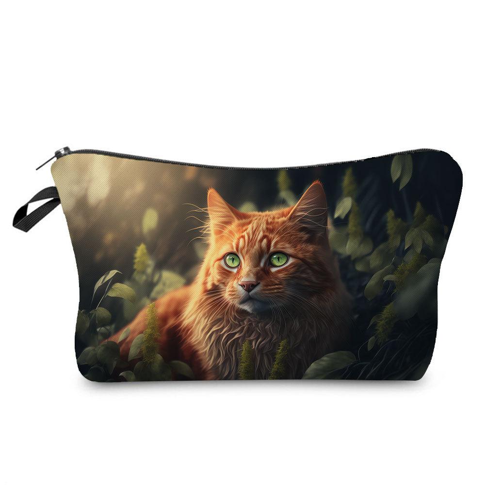 Women Cat Print Cosmetic Bag Toiletries Organize Travel Storage Case 6772