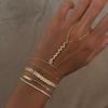 Gold Plated New Fashion Women Jewelry Micro Paved CZ Plain Mix Trendy Arrow Chain Bracelet