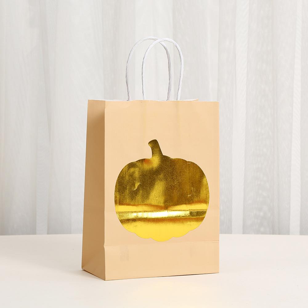 StoBag pumpkin gift wrapping bags kraft paper treat bags halloween thanksgiving day packaging bags for sweets autumn candy favor