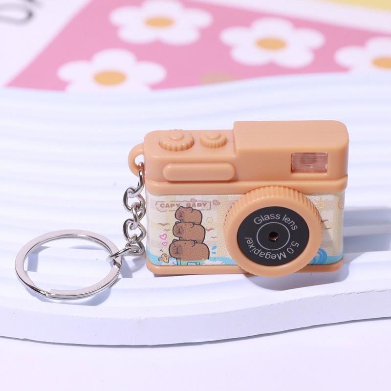 Capybara Camera Keychain: Trendy Zen Student Backpack Pendant & Claw Machine Gift OPP Bag Packaging