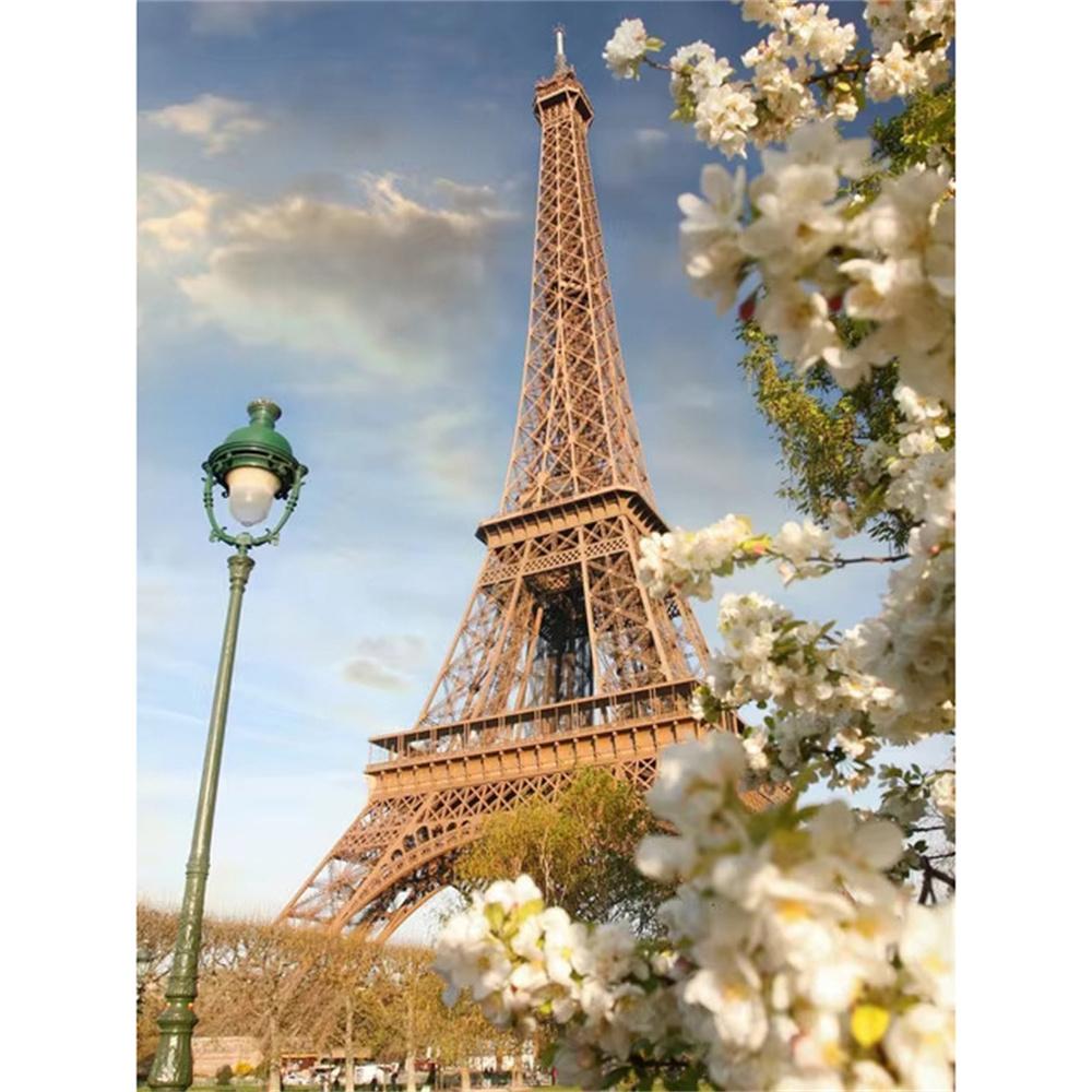DIY Diamond Painting Iron Tower Cross Stitch Kit Mosaic Art Diamond Painting Full Circle Diamond Home Decoration