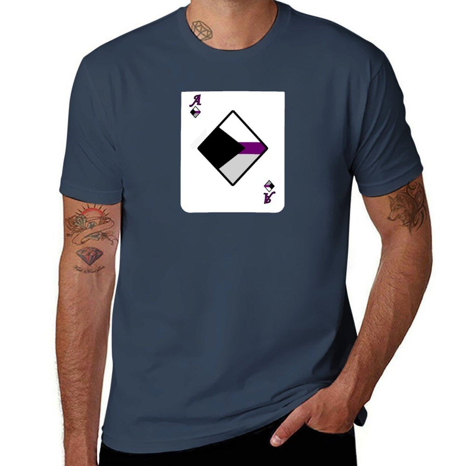 Ace Spectrum Playing Cards Demisexual Tshirt Summer Casual Loose Tshirt S