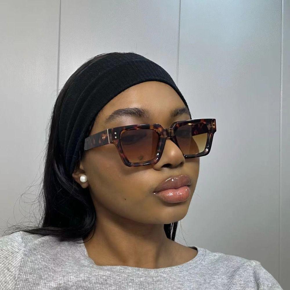 Irregular Multicolor Lenses Eyewear Rice Nail UV400 Sun Glasses Square Frame Sunglasses Beachside