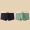 Men Boxer Underwear Mid-rise Wide Elastic Waistband Patchwork Color U-Convex Shorts Briefs Breathable Panties