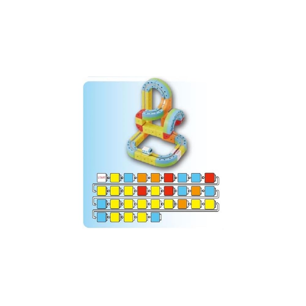 SunSmile Rail Cube Starter Set with 3 Colorful Rails and 10 Accessories Toy Building Kit