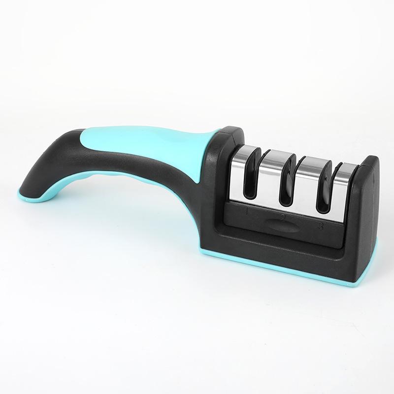 Dreistufiger Messerschärfer, Haushalts-Wolframstahl-Schärfwerkzeug, schnelles Schärfen von Scheren, Schleifstein