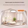 Oeny Arc Series Walnut Wood Round LED Ceiling Light