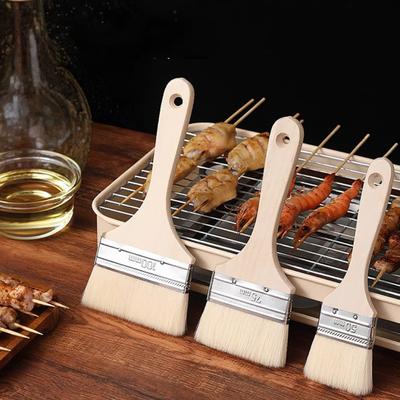 Basting Brush with Wooden Handle Heat Resistant Kitchen Oil Brush for BBQ Sauce Pastry Spreader for Pancakes