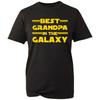 Best Grandpa In The Galaxy UnisexsT Shirt Sci Fi Font Novelty Black Cotton Top