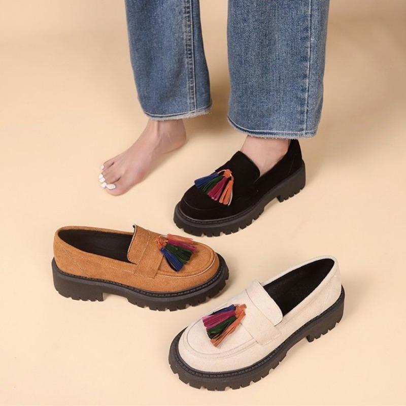 Women's Shoes  New Women's British Style Thick Sole Shoes Office Ladies Light Casual Designer Shoes Loafers Zapatos De Mujer