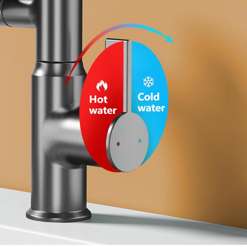 360 Rotation Wash Basin Faucet Digital Display LED Multi-function Stream Sprayer Hot Cold Water Sink Mixer Wash Tap for Bathroom