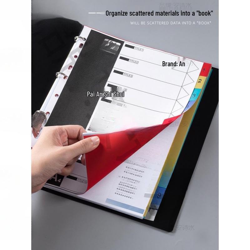 Colored A4 Loose-leaf Index Dividers with 11 Holes - Numbered and Lettered Tabs