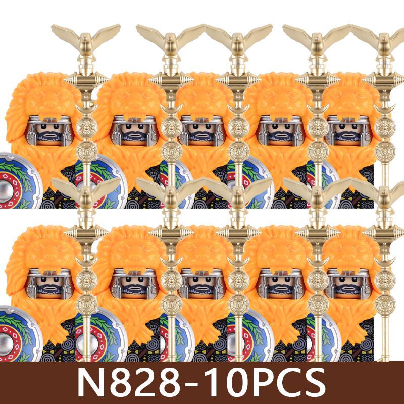 Medeltida Slottssoldat Figurer Byggklossar Militär Armé Riddare Romersk Krigare Infanteri Milis Orcher Tillbehör Klossar Leksaker