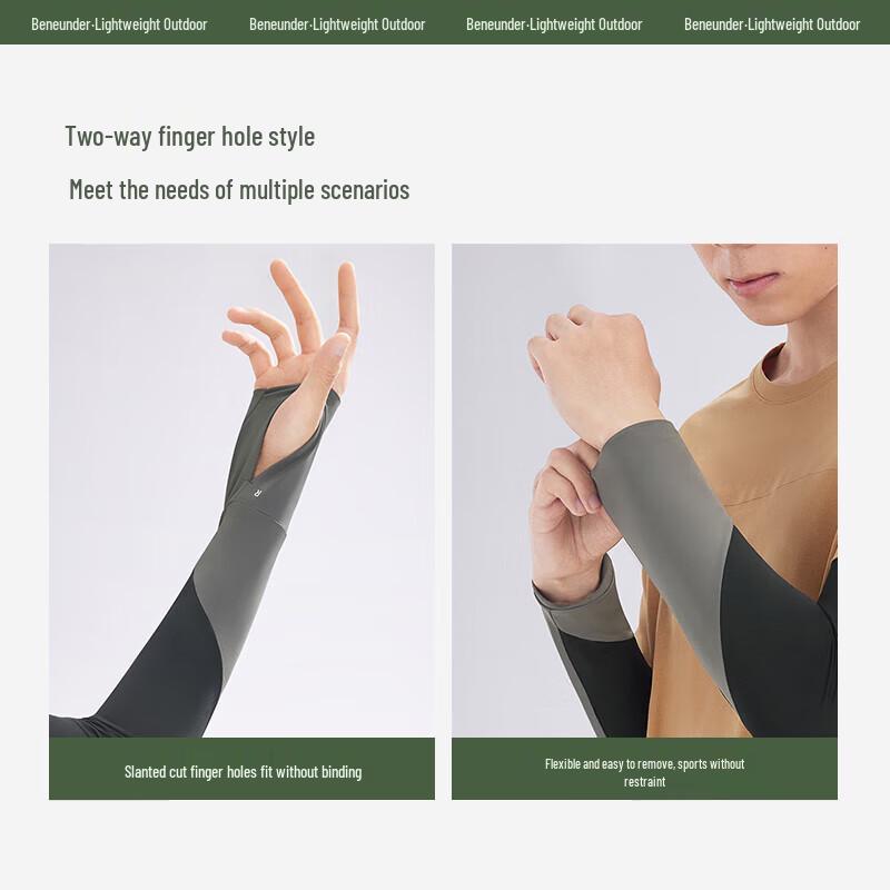 Beneunder Men's Ice Silk Sun Protection Arm Sleeves