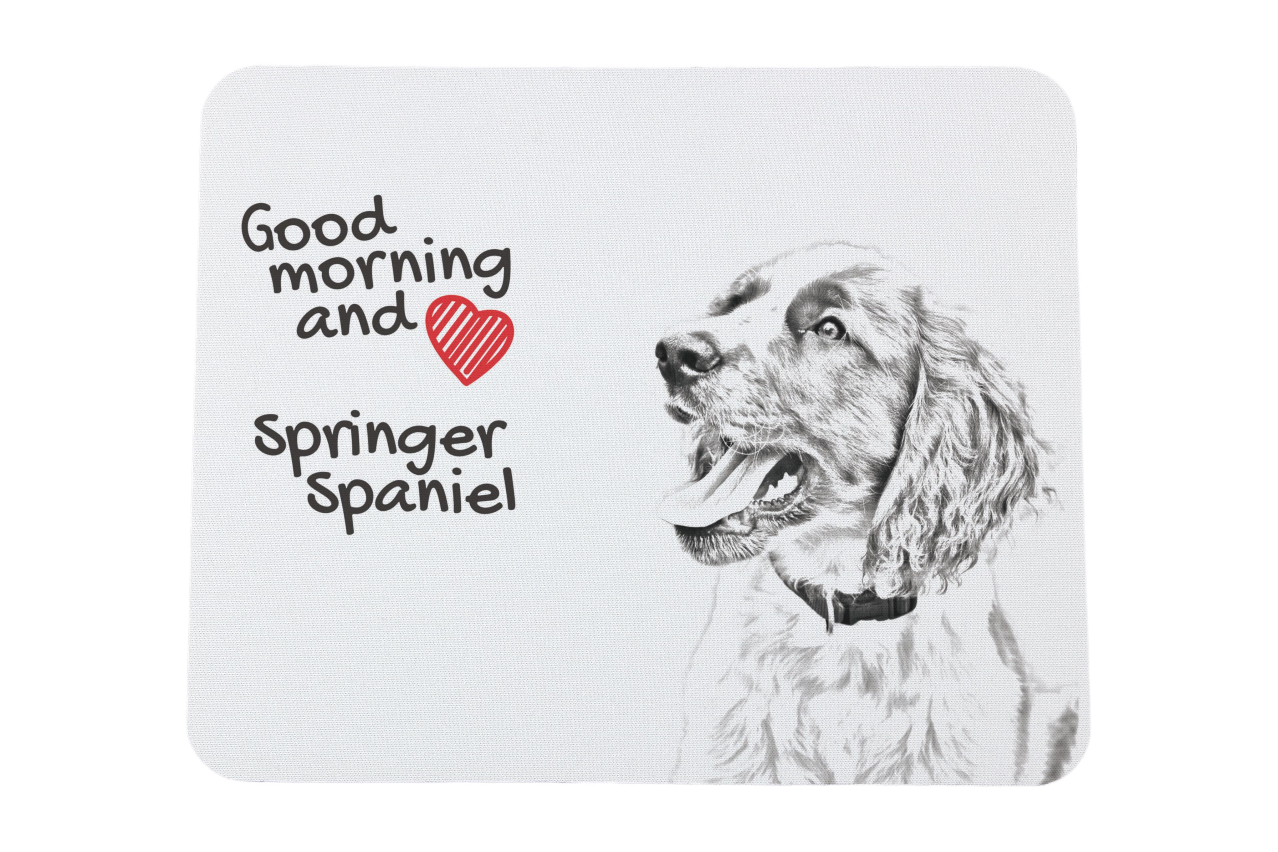 

English Springer Spaniel - mouse pad with print, personalized dog-themed mouse pad, unique gadget for an office worker by Art-Dog brand білий